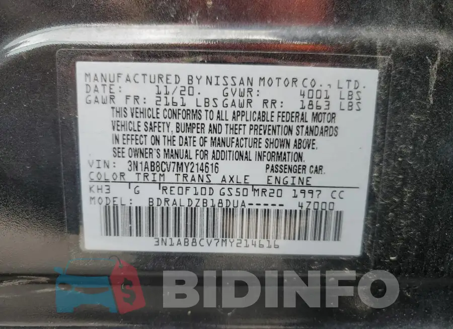 3N1AB8CV7MY214616 Photo# 12