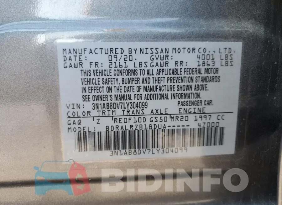 3N1AB8DV7LY304099 Photo# 12