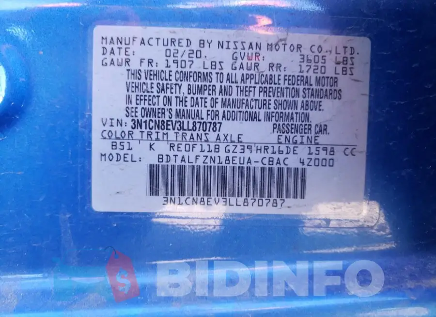 3N1CN8EV3LL870787 Photo# 12