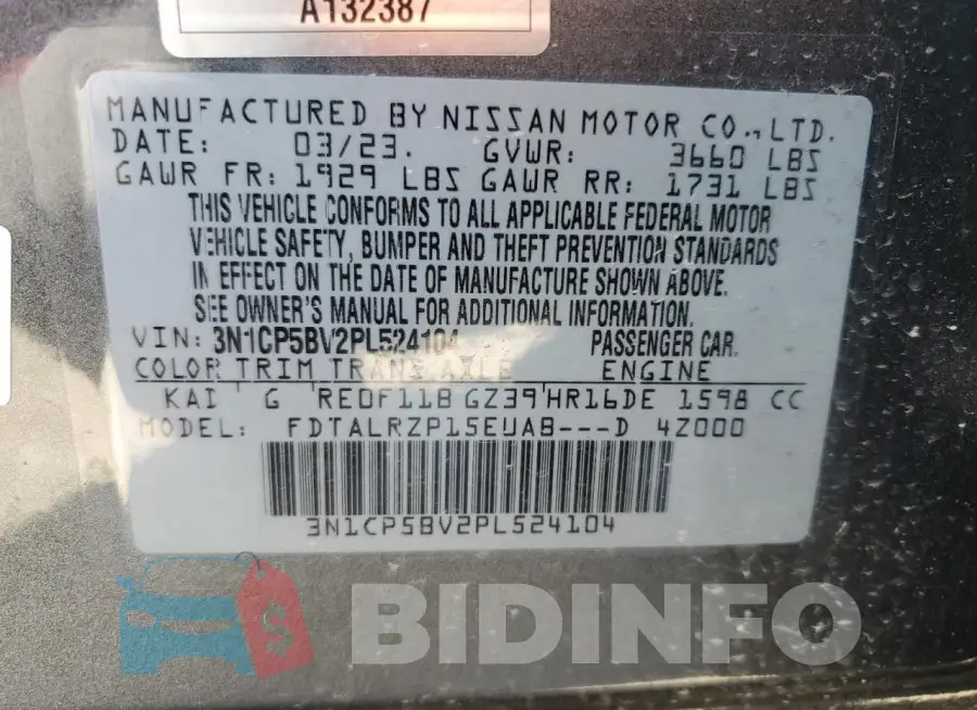 3N1CP5BV2PL524104 Photo# 13