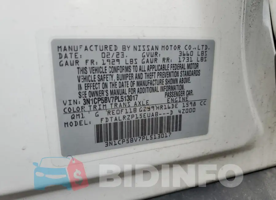 3N1CP5BV7PL513017 Photo# 13