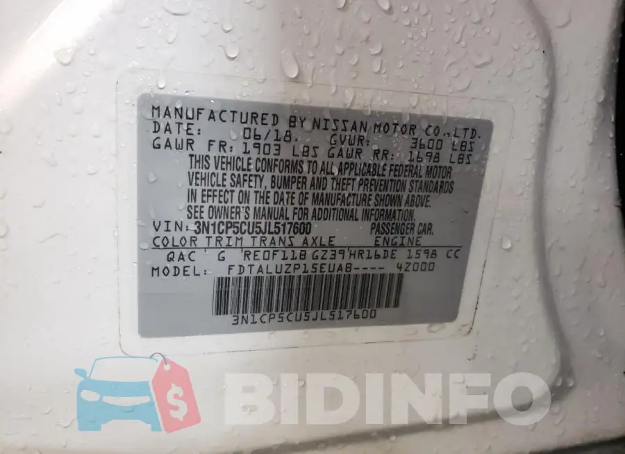 3N1CP5CU5JL517600 Photo# 13