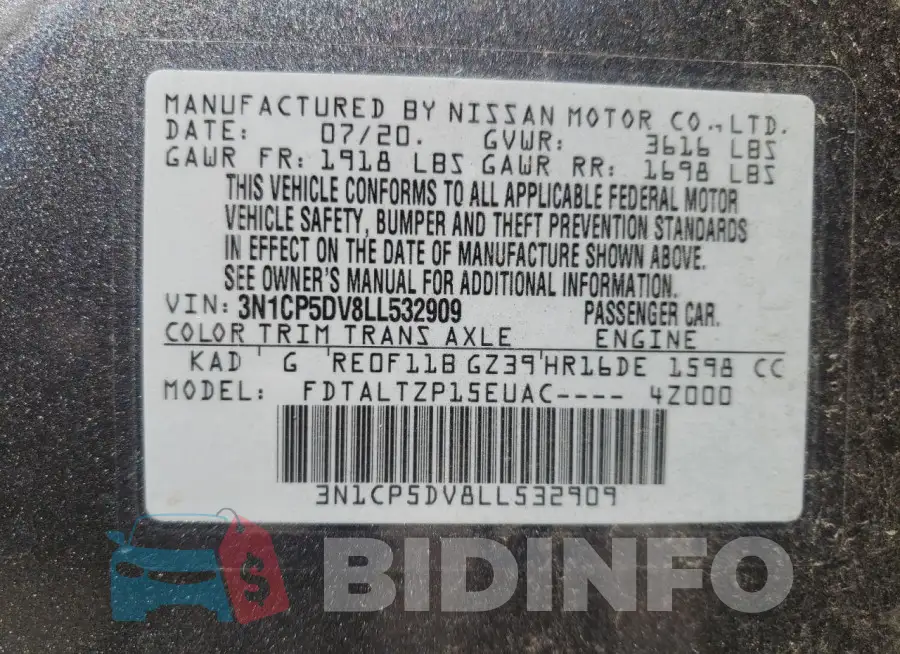 3N1CP5DV8LL532909 Photo# 13