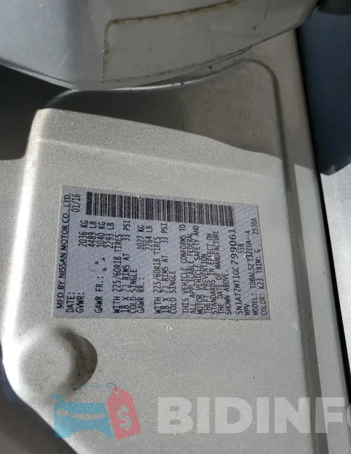 5N1AT2MT1GC799061 Photo# 12