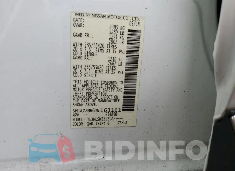 5N1AZ2MH6JN163161 Photo# 13