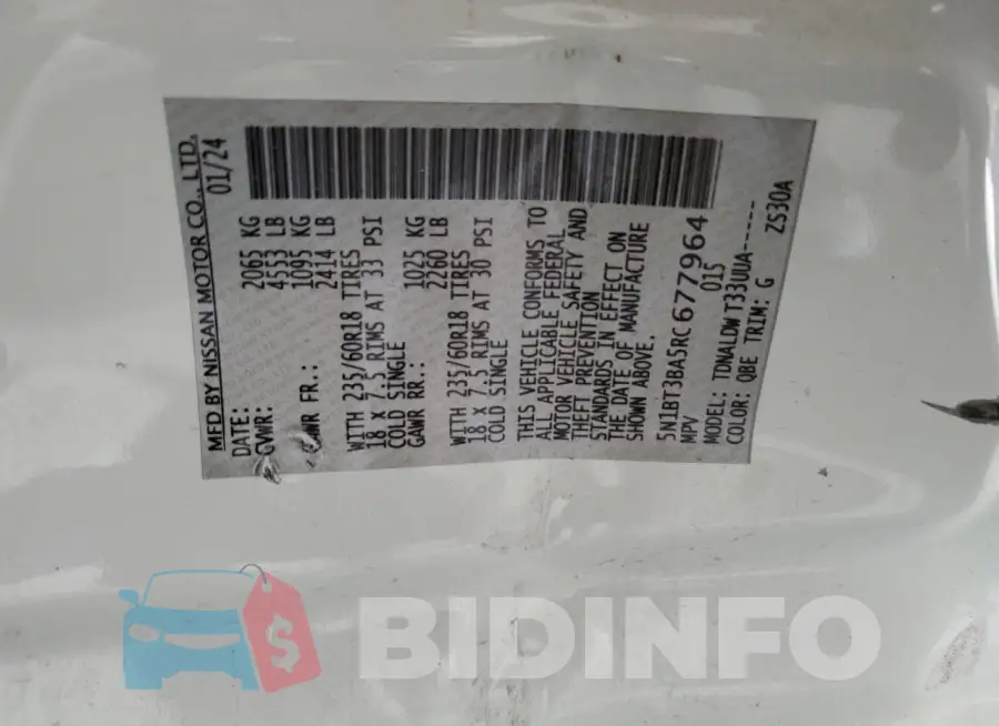 5N1BT3BA5RC677964 Photo# 14