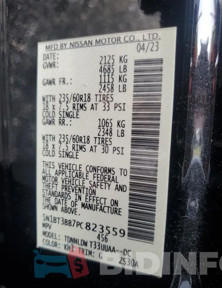 5N1BT3BB7PC823559 Photo# 13