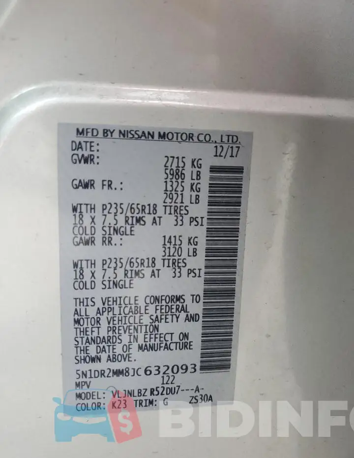 5N1DR2MM8JC632093 Photo# 14
