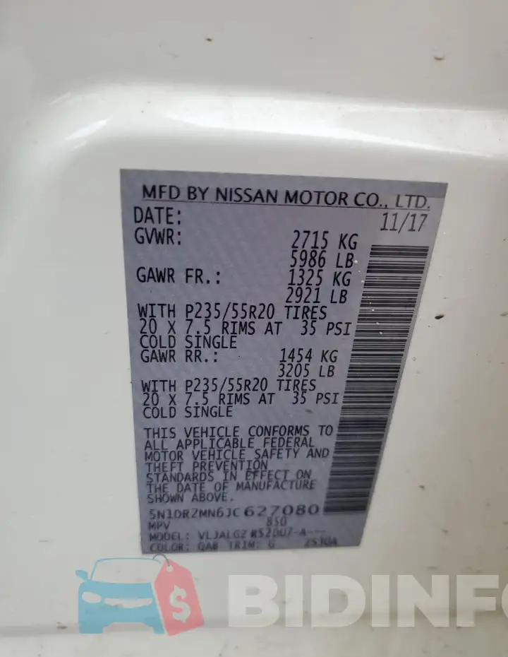 5N1DR2MN6JC627080 Photo# 12