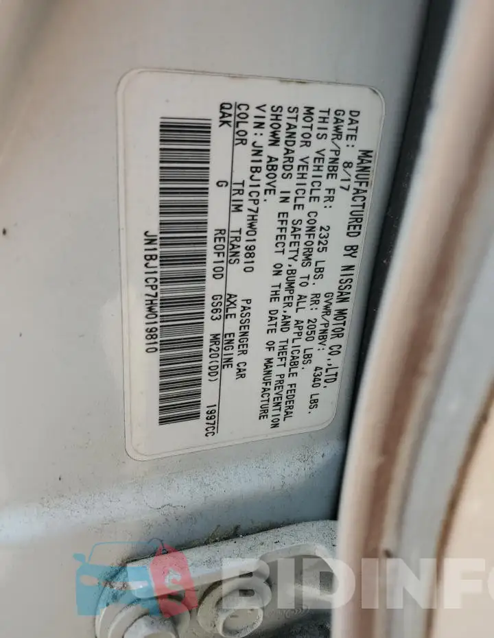 JN1BJ1CP7HW019810 Photo# 13