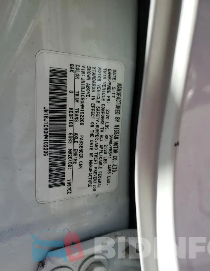 JN1BJ1CR0HW102206 Photo# 12