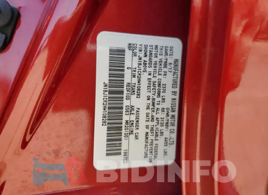JN1BJ1CR2HW108282 Photo# 13