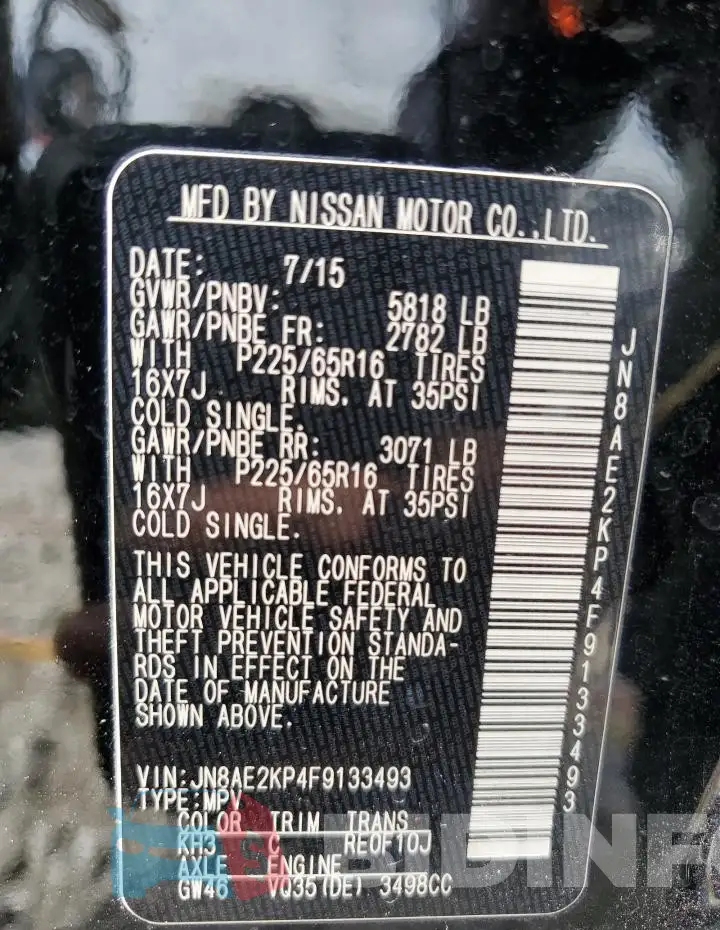 JN8AE2KP4F9133493 Photo# 13