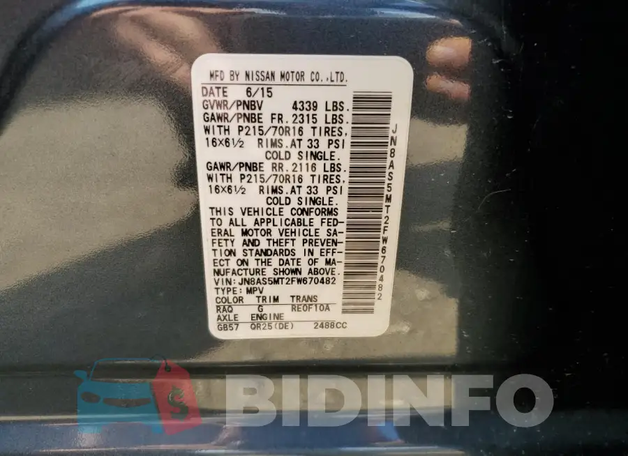 JN8AS5MT2FW670482 Photo# 12
