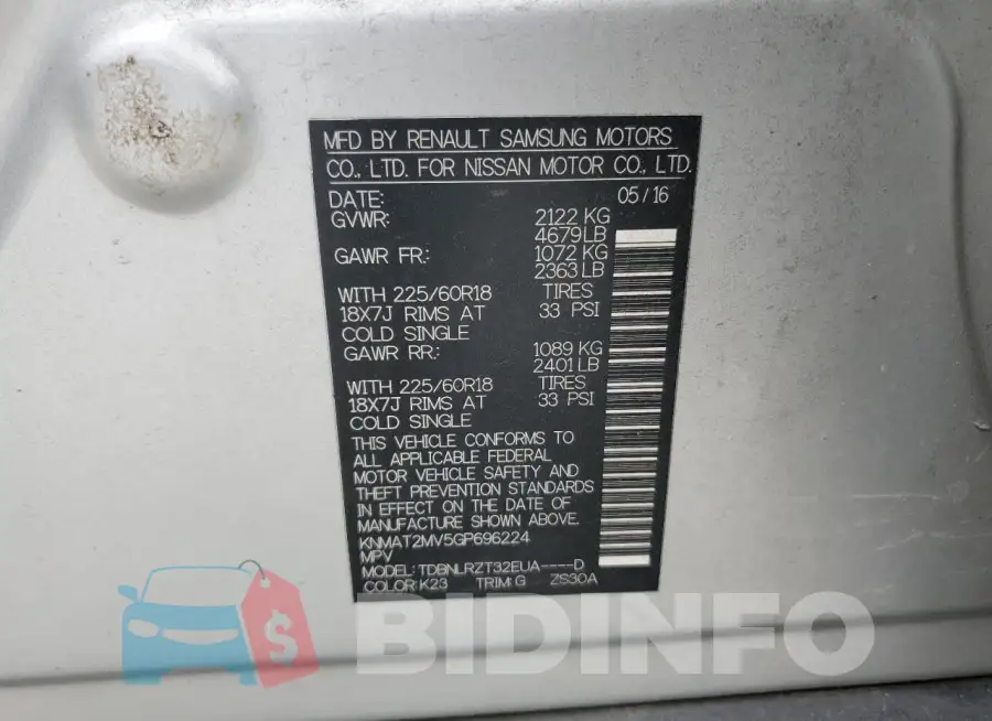 KNMAT2MV5GP696224 Photo# 12