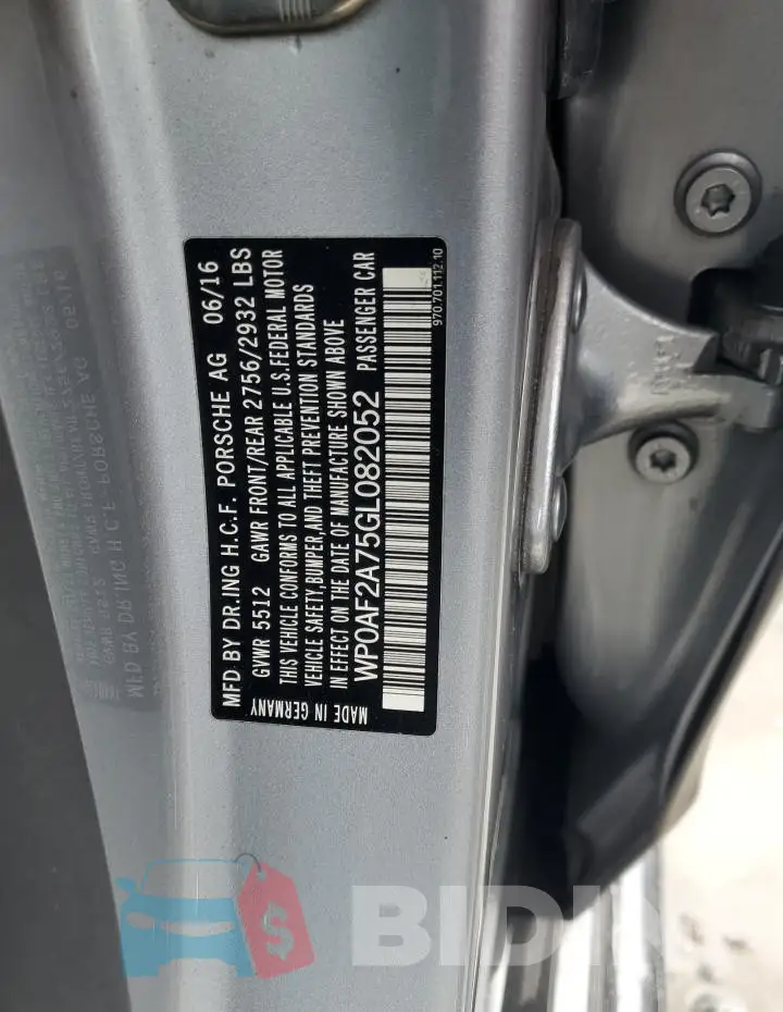 WP0AF2A75GL082052 Photo# 13