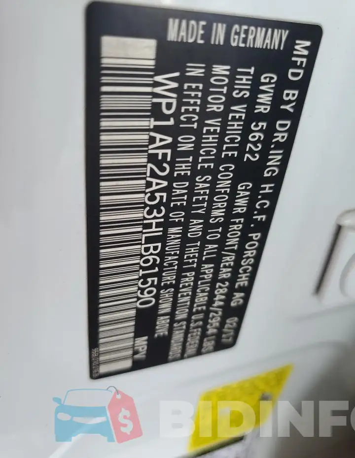 WP1AF2A53HLB61590 Photo# 12