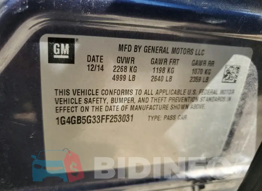1G4GB5G33FF253031 Photo# 13