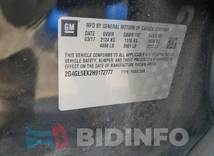 2G4GL5EX2H9172777 Photo# 12
