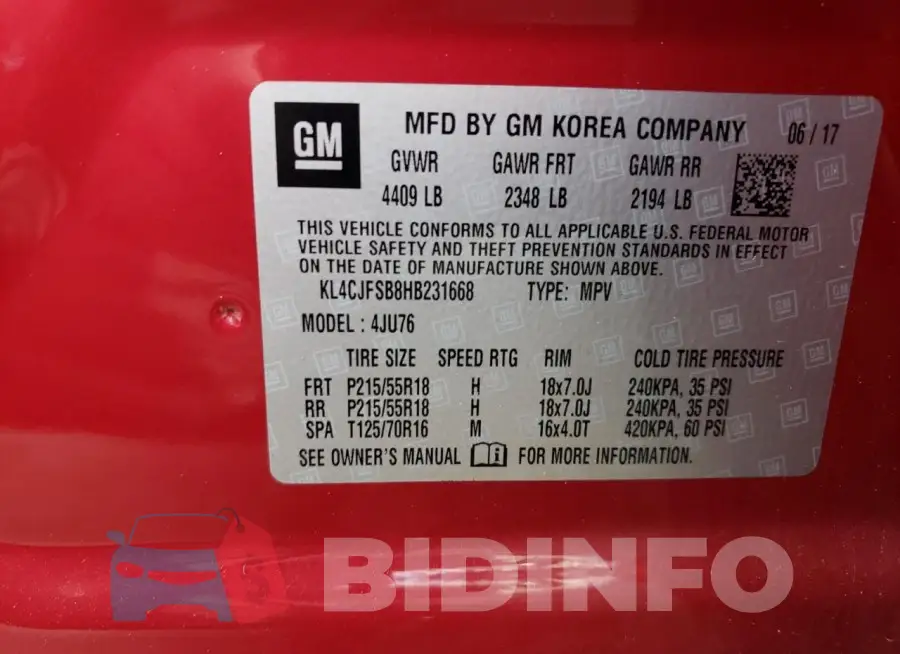 KL4CJFSB8HB231668 Photo# 13