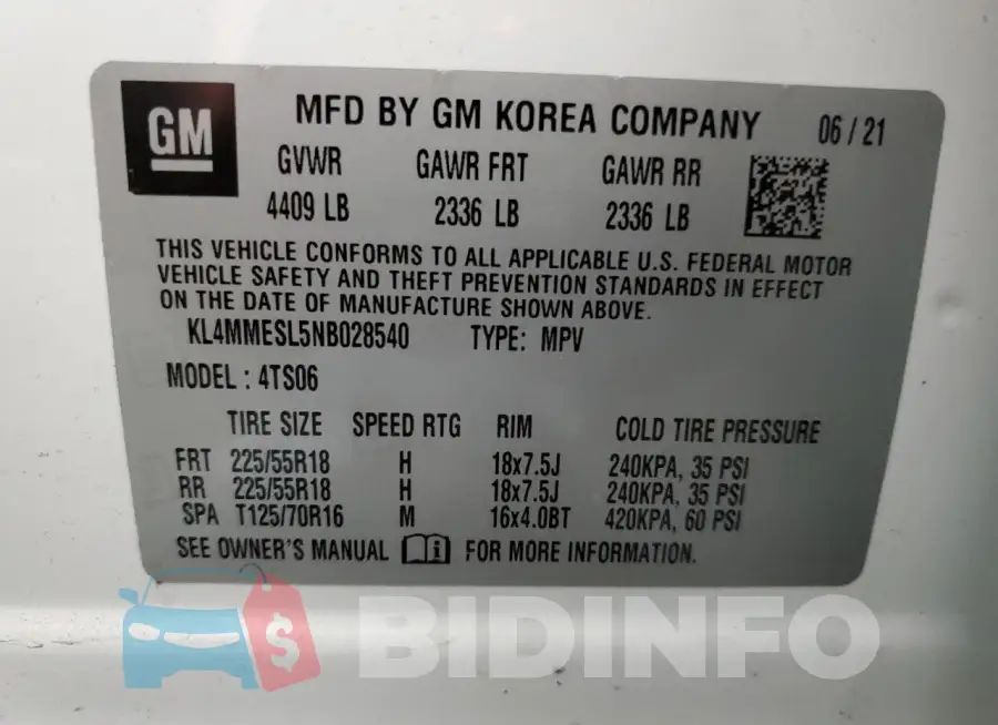 KL4MMESL5NB028540 Photo# 13