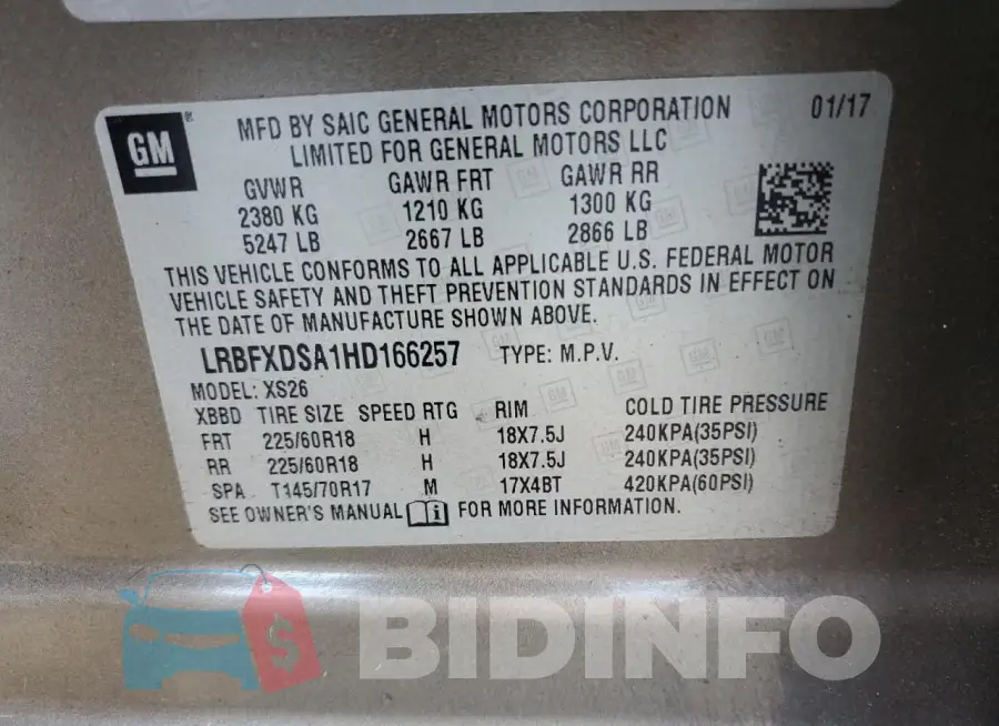 LRBFXDSA1HD166257 Photo# 13
