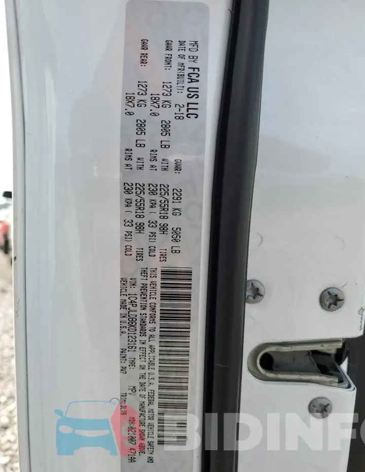 1C4PJLDB6KD123161 Photo# 13