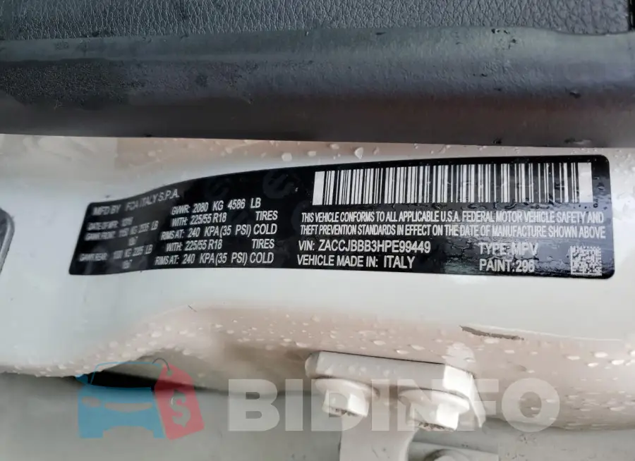 ZACCJBBB3HPE99449 Photo# 13