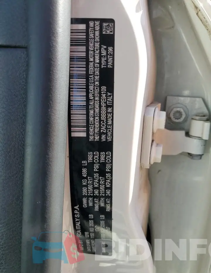 ZACCJBBB9HPE94109 Photo# 12