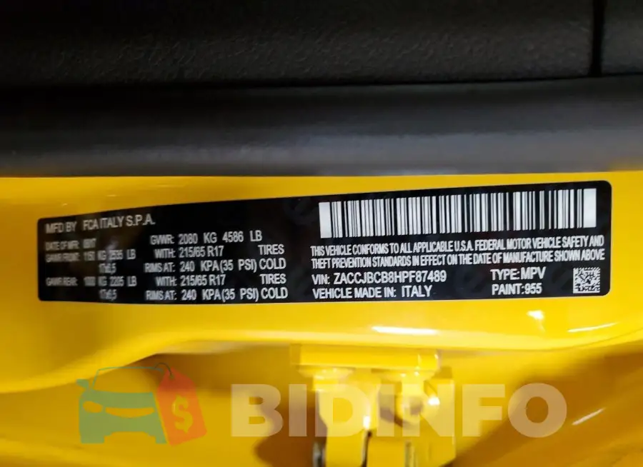 ZACCJBCB8HPF87489 Photo# 13