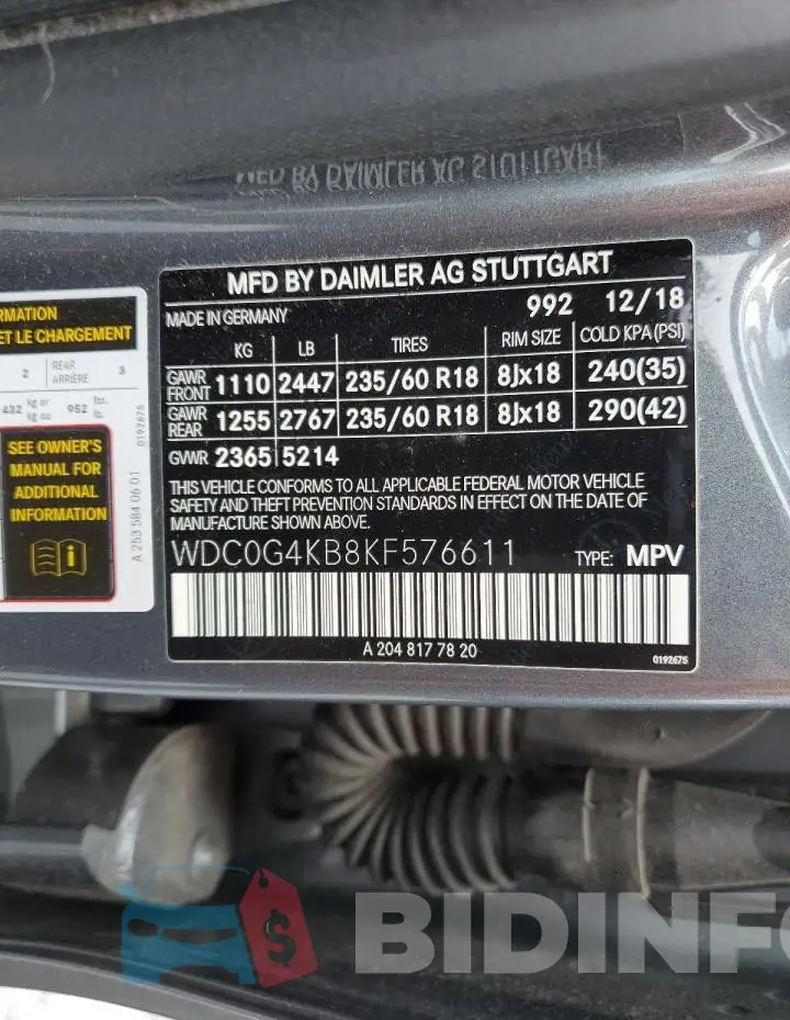 WDC0G4KB8KF576611 Photo# 13