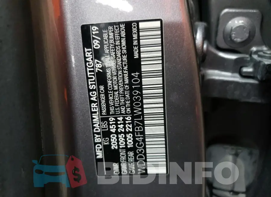 WDD3G4FB7LW039104 Photo# 12