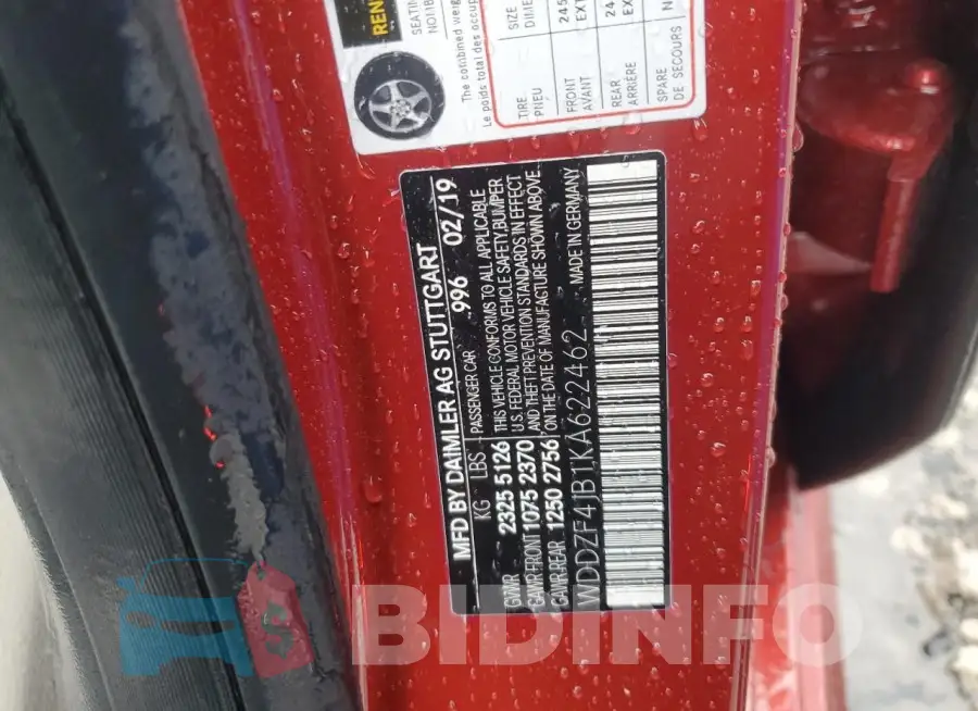 WDDZF4JB1KA622462 Photo# 12