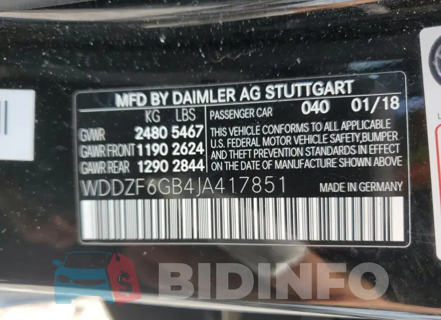 WDDZF6GB4JA417851 Photo# 11