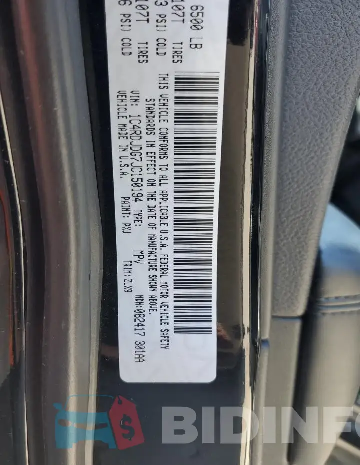 1C4RDJDG7JC150194 Photo# 14