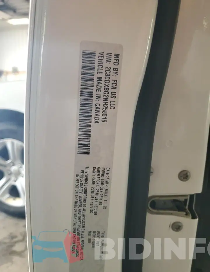 2C3CDXBG2NH258516 Photo# 13