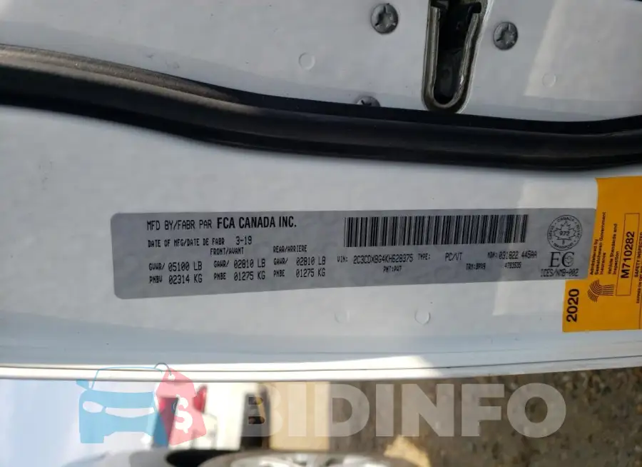 2C3CDXBG4KH628375 Photo# 13