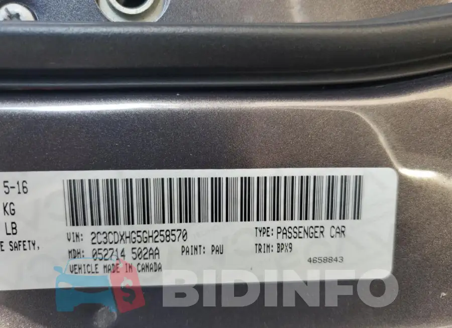 2C3CDXHG5GH258570 Photo# 12