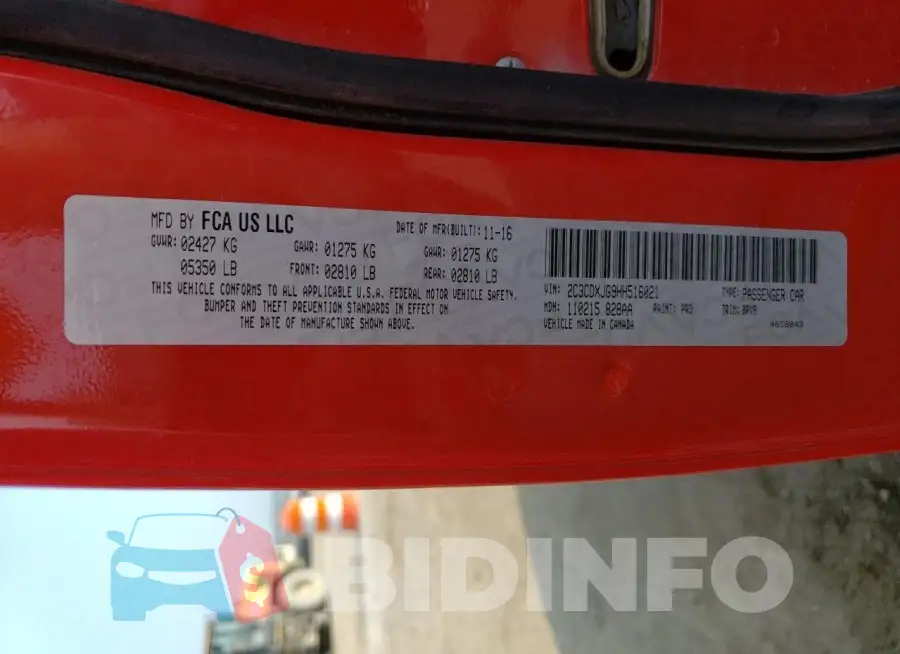 2C3CDXJG9HH516021 Photo# 12