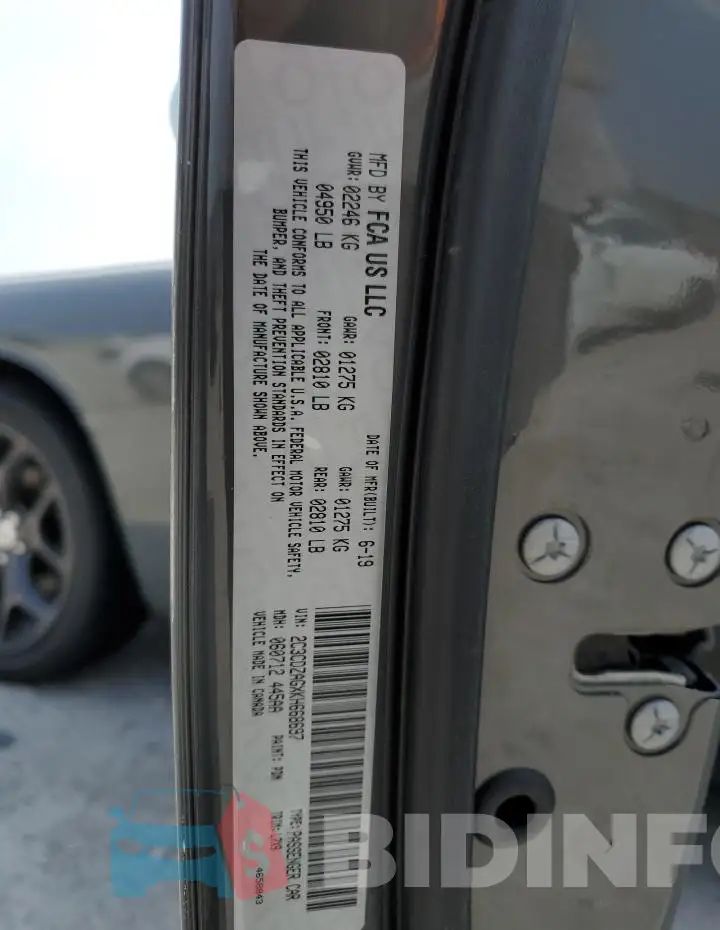 2C3CDZAGXKH668697 Photo# 12