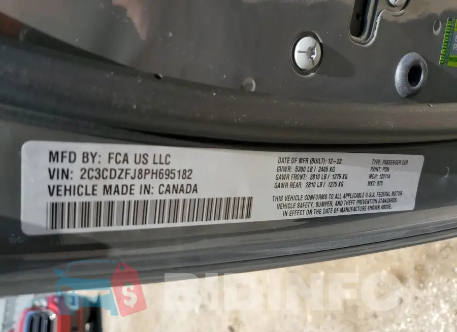2C3CDZFJ8PH695182 Photo# 13