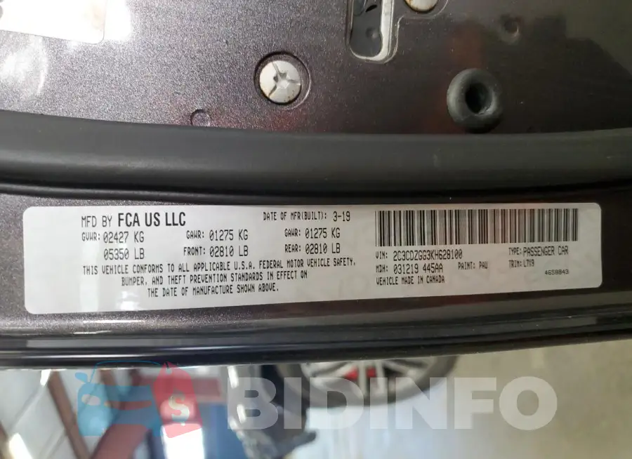 2C3CDZGG3KH628100 Photo# 11