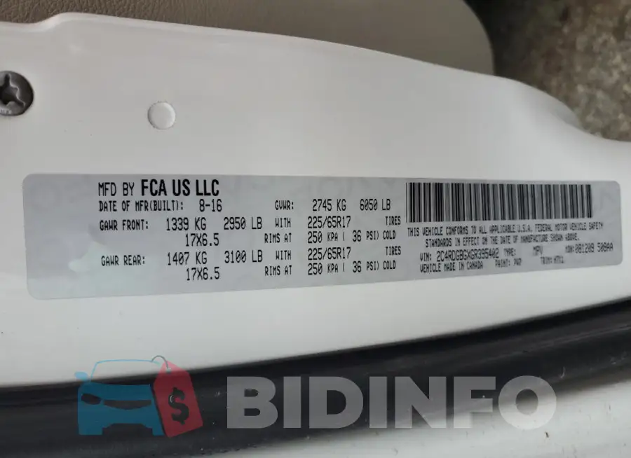 2C4RDGBGXGR395402 Photo# 13
