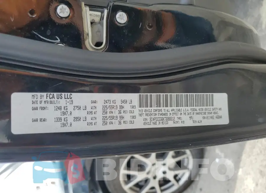 3C4PDCEG6KT686612 Photo# 13