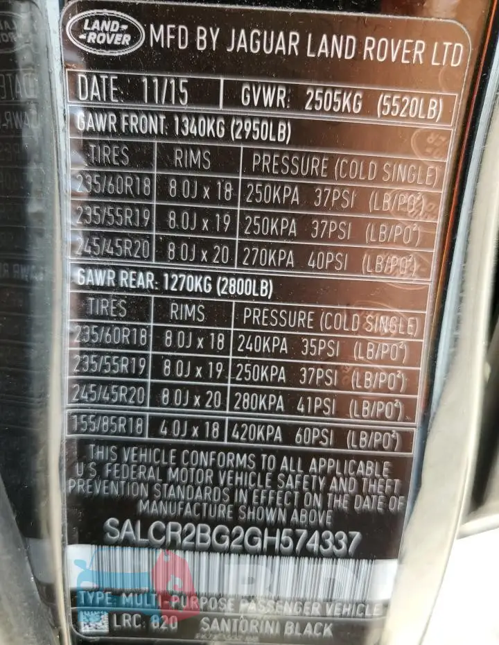 SALCR2BG2GH574337 Photo# 13