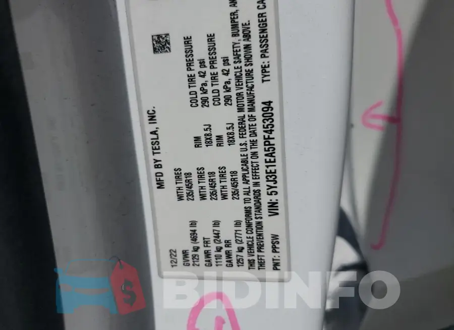 5YJ3E1EA5PF453094 Photo# 13