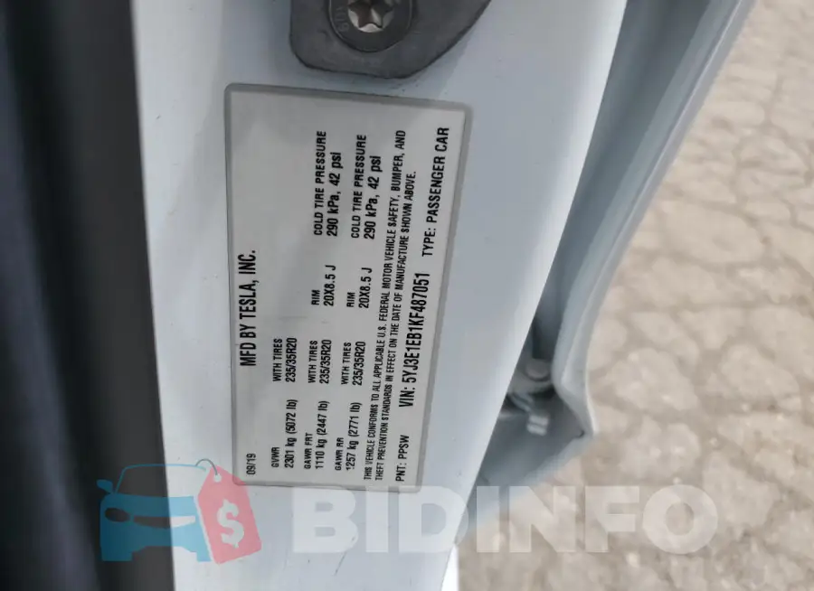 5YJ3E1EB1KF487051 Photo# 12