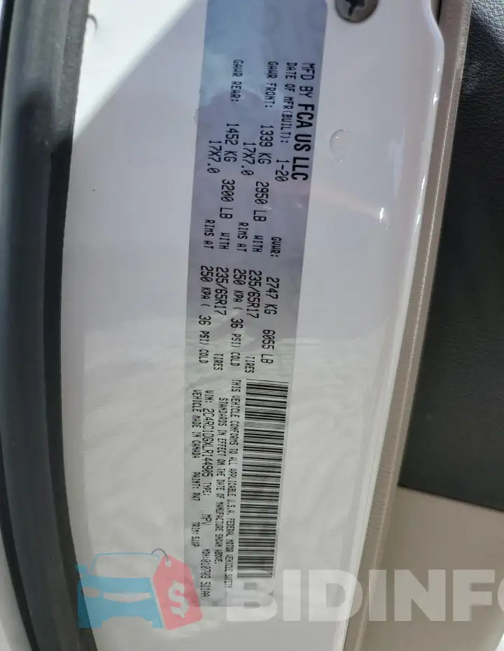 2C4RC1DGXLR144905 Photo# 14