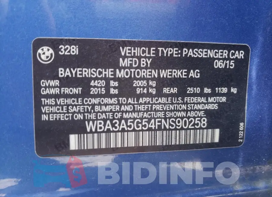 WBA3A5G54FNS90258 Photo# 13