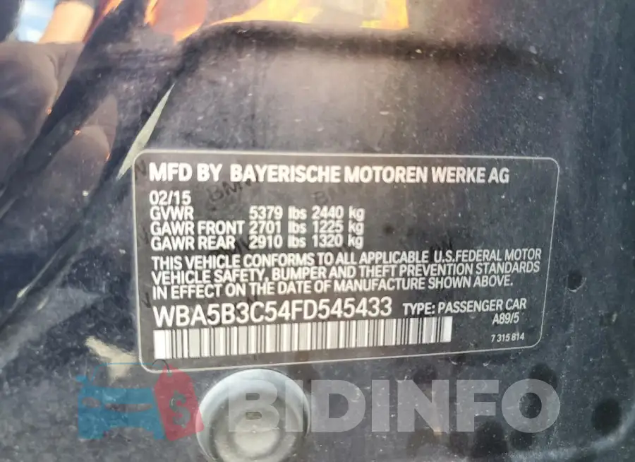 WBA5B3C54FD545433 Photo# 12